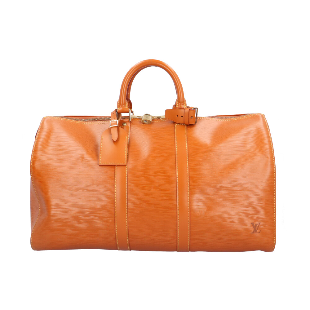 Louis Vuitton Keepol 45 Epi Handbag Louis Vuitton Epileather M42978 Brown Unisex LOUIS VUITTON Medieval