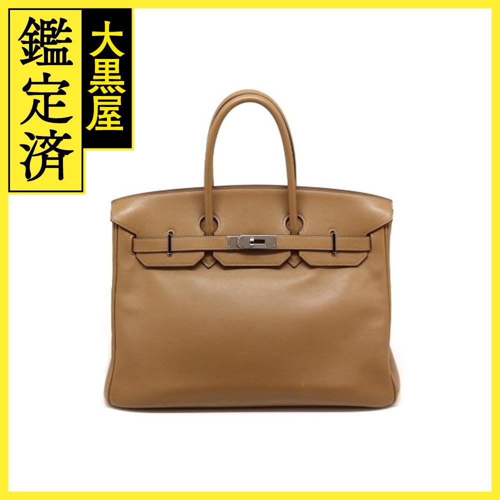 HEREMS エルメス ハンドバッグ バーキン35 タバックキャメル SV シルバー金具 スイフト □L刻印 2008年 2120000289446【200】 【中古】【大黒屋】